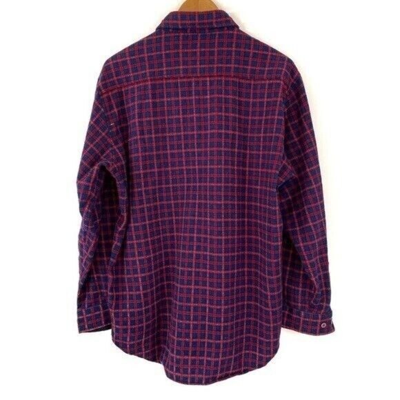 Lucien Piccard Vintage Men's Size XL Wool Plaid Button Front Shirt - Picture 4 of 6